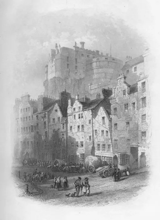 Framed Print : The Grass Market, Edinburgh, 1859. Artist: Charles Cousen Framed Print : The Grass Market, Edinburgh, 1859. Artist: Charles Cousen