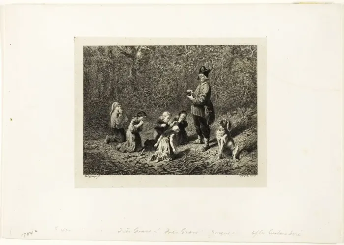 Framed Print : Grave! Grave! Tres-Grave!, 1862. Creator: Charles Emile Jacque Framed Print : Grave! Grave! Tres-Grave!, 1862. Creator: Charles Emile Jacque