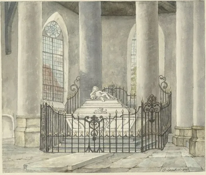 Framed Print : Grave monument of Catharina Alida van der Dussen, in a church in Culemborg, 1843. Creator: Gerrit Lamberts Framed Print : Grave monument of Catharina Alida van der Dussen, in a church in Culemborg, 1843. Creator: Gerrit Lamberts