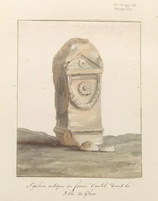 Framed Print : Grave monument in the form of classical altar in the city of Gozo, 1778. Creator: Louis Ducros Framed Print : Grave monument in the form of classical altar in the city of Gozo, 1778. Creator: Louis Ducros