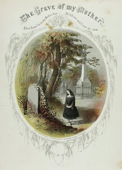 Framed Print : The Grave of My Mother, 1853. Creator: Napoleon Sarony Framed Print : The Grave of My Mother, 1853. Creator: Napoleon Sarony