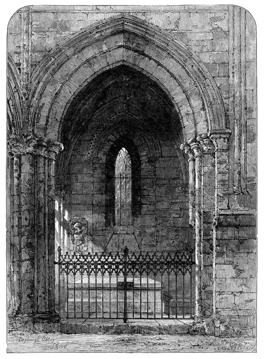 Framed Print : The Grave of Scott in Dryburgh Abbey, 1871. Creator: William James Palmer