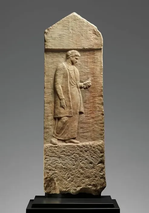 Framed Print : Grave Stele of Myttion, about 400 BC. Creator: Unknown Framed Print : Grave Stele of Myttion, about 400 BC. Creator: Unknown