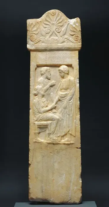 Framed Print : Grave Stele of Thrasynos, about 375 BC. Creator: Unknown Framed Print : Grave Stele of Thrasynos, about 375 BC. Creator: Unknown