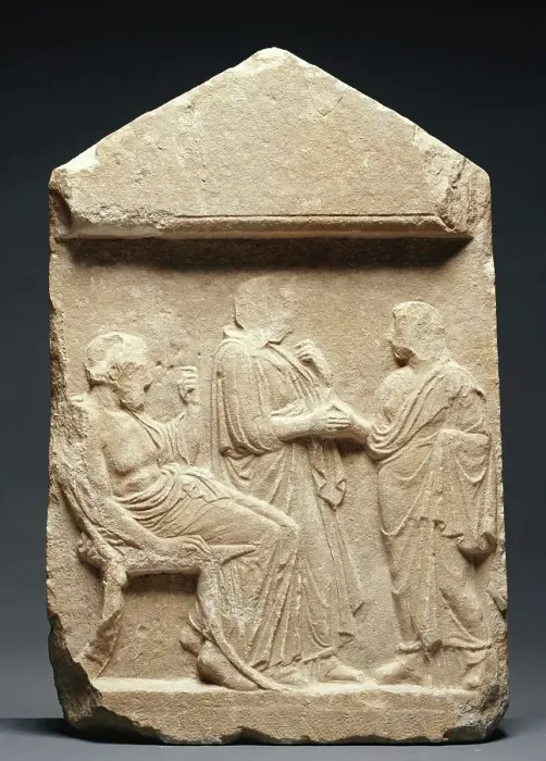 Framed Print : Grave Stele of a Young Woman, about 420 BC. Creator: Unknown Framed Print : Grave Stele of a Young Woman, about 420 BC. Creator: Unknown