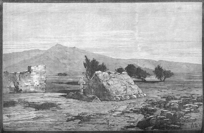 Framed Print : Graves of Major Blackwood and Men of the Sixty-Sixth Regiment, Maiwand, c1880