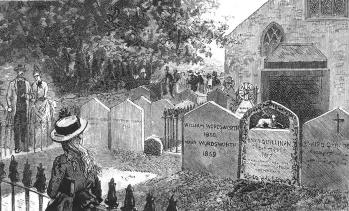 Framed Print : The Graves of the Wordsworth family, Grasmere, 1888. Creator: Unknown Framed Print : The Graves of the Wordsworth family, Grasmere, 1888. Creator: Unknown