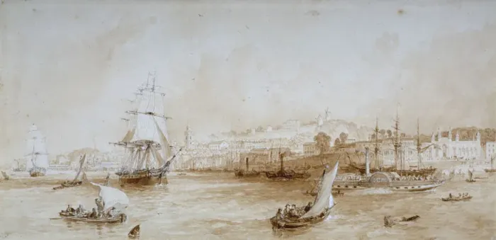 Framed Print : Gravesend, Kent, c1830. Artist: Thomas Mann Baynes Framed Print : Gravesend, Kent, c1830. Artist: Thomas Mann Baynes