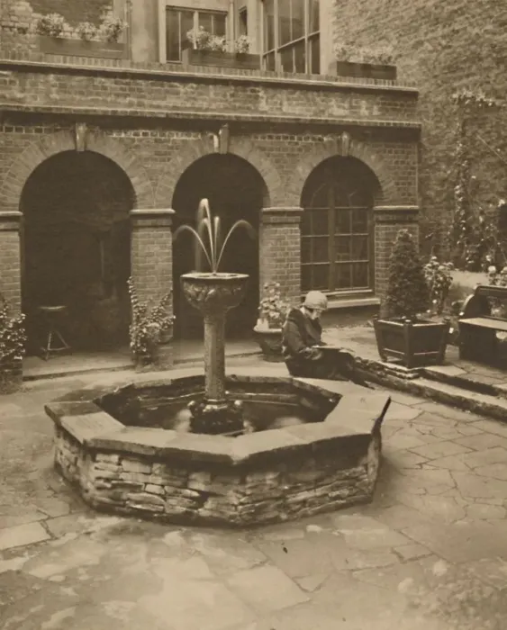 Framed Print : Graveyard of St. Ethelburga, Bishopgate, A Resting Place for the Living, c1935 Framed Print : Graveyard of St. Ethelburga, Bishopgate, A Resting Place for the Living, c1935