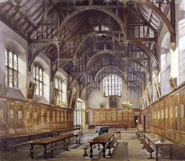 Framed Print : Grays Inn Hall, London, 1886. Artist: John Crowther Framed Print : Grays Inn Hall, London, 1886. Artist: John Crowther