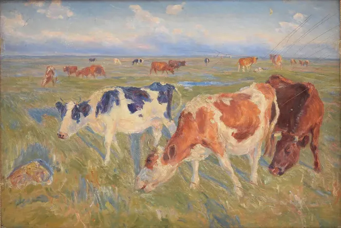 Framed Print : Grazing Cows on the Island of Saltholm, 1892. Creator: Theodor Esbern Philipsen Framed Print : Grazing Cows on the Island of Saltholm, 1892. Creator: Theodor Esbern Philipsen