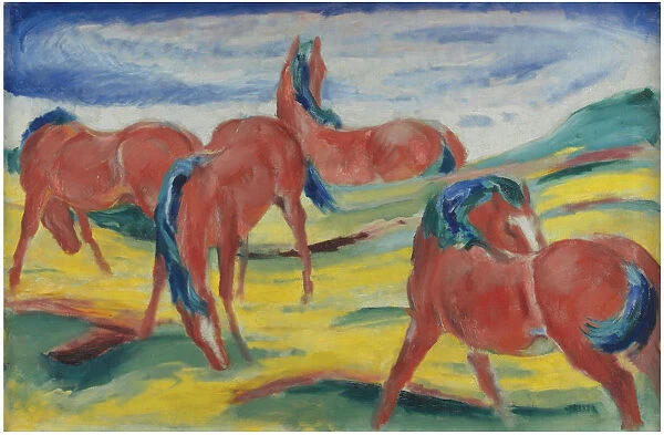 Grazing horses III, 1910. Artist: Marc, Franz (1880-1916)