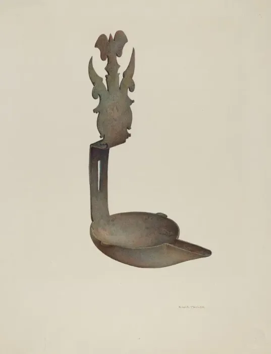 Framed Print : Grease Lamp, 1935 / 1942. Creator: Robert W. R. Taylor Framed Print : Grease Lamp, 1935 / 1942. Creator: Robert W. R. Taylor