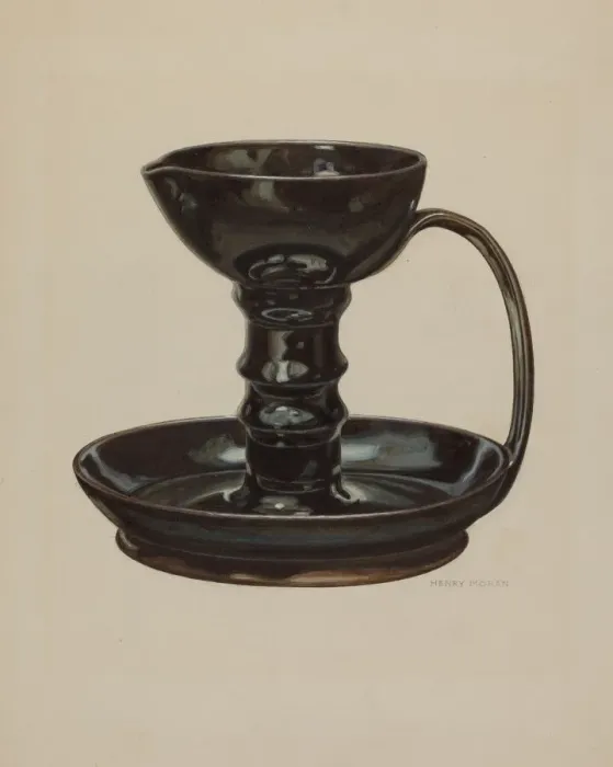 Framed Print : Grease Lamp, c. 1940. Creator: Henry Moran Framed Print : Grease Lamp, c. 1940. Creator: Henry Moran