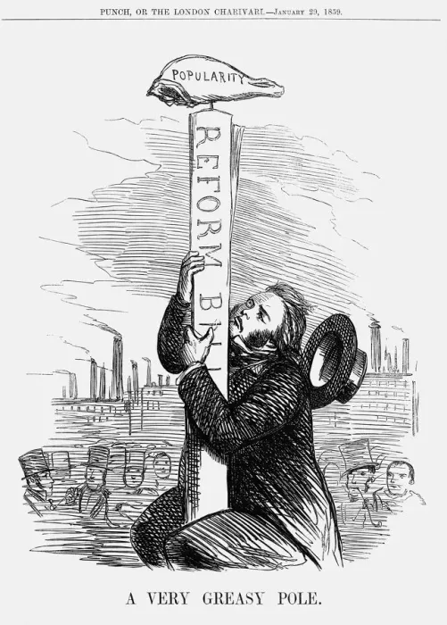 Framed Print : A Very Greasy Pole, 1859 Framed Print : A Very Greasy Pole, 1859