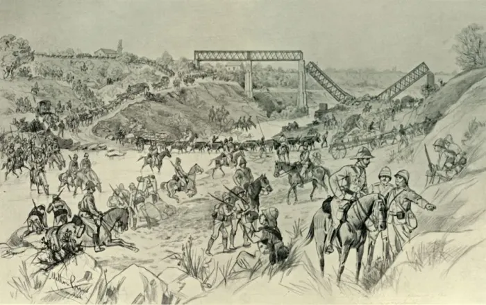 Framed Print : The Great Advance: Lord Robertss Column Crossing the Sand River Drift, 1901. Creator: Unknown Framed Print : The Great Advance: Lord Robertss Column Crossing the Sand River Drift, 1901. Creator: Unknown