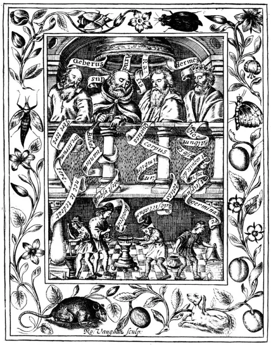 Framed Print : The four great alchemists, 1652. Artist: Robert Vaughan Framed Print : The four great alchemists, 1652. Artist: Robert Vaughan
