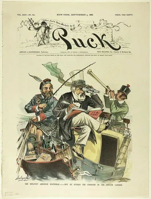 Framed Print : The Great American Statesman, Puck, published September 5, 1883. Creator: Louis Dalrymple Framed Print : The Great American Statesman, Puck, published September 5, 1883. Creator: Louis Dalrymple