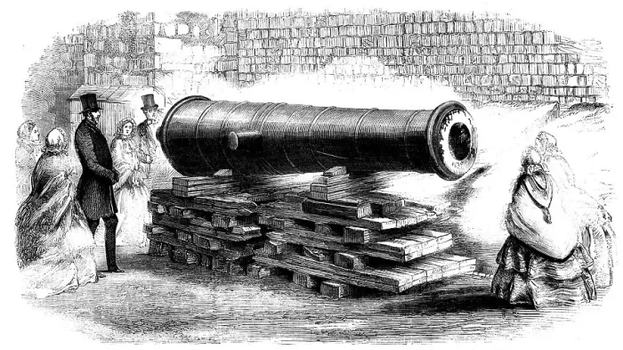 Framed Print : Great Brass Gun taken from the Chinese, just placed on the North Terrace, Windsor Castle, 1858. Creator: Unknown Framed Print : Great Brass Gun taken from the Chinese, just placed on the North Terrace, Windsor Castle, 1858. Creator: Unknown