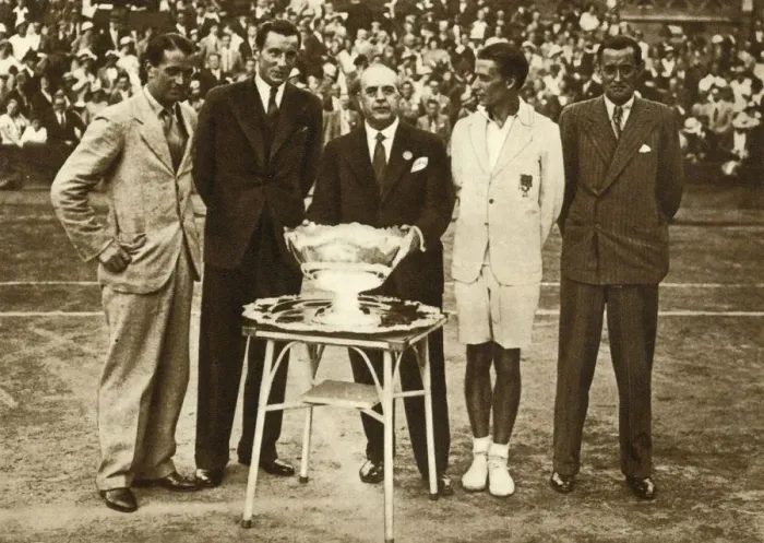 Framed Print : Great Britain wins the Davis Cup tennis championship, Paris, 30 July 1933, (1935) Framed Print : Great Britain wins the Davis Cup tennis championship, Paris, 30 July 1933, (1935)