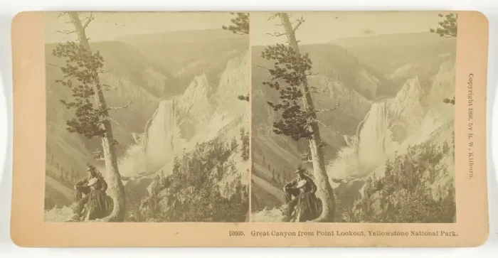 Framed Print : Great Canyon from Point Lookout, Yellowstone National Park, 1896. Creator: BW Kilburn Framed Print : Great Canyon from Point Lookout, Yellowstone National Park, 1896. Creator: BW Kilburn