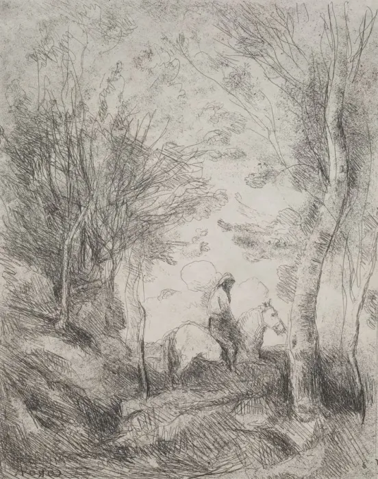 Framed Print : The Great Cavalier in the Wood, original impression 1854, printed in 1921. Creator Framed Print : The Great Cavalier in the Wood, original impression 1854, printed in 1921. Creator