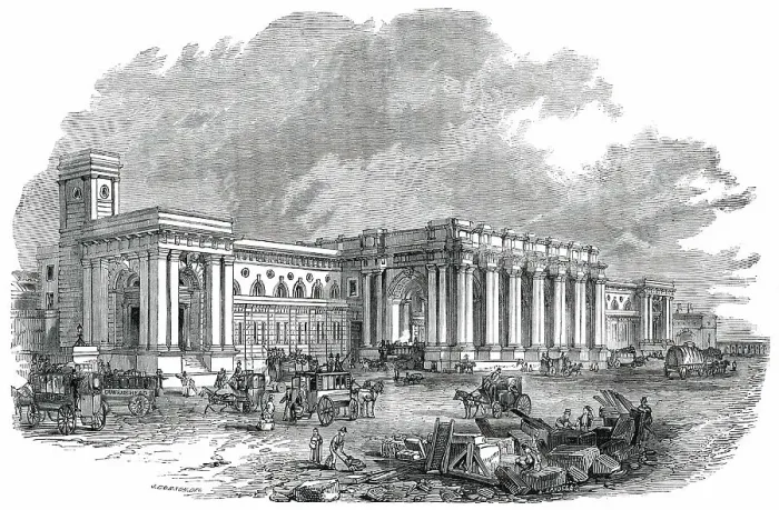Framed Print : The Great Central Railway Station at Newcastle-Upon-Tyne, 1850. Creator: Unknown Framed Print : The Great Central Railway Station at Newcastle-Upon-Tyne, 1850. Creator: Unknown