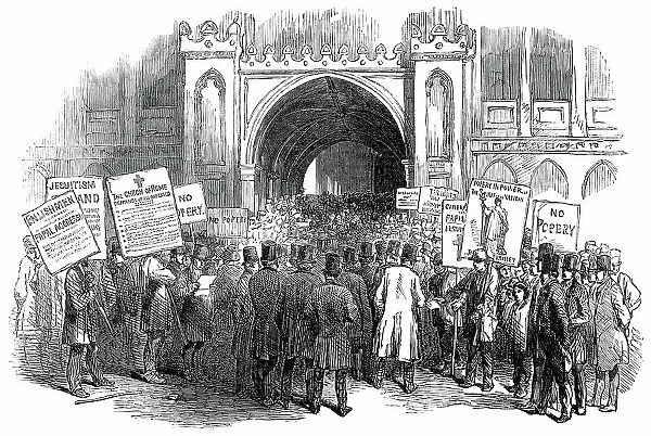 The Great City Meeting at Guildhall - (Exterior), 1850. Creator: Unknown