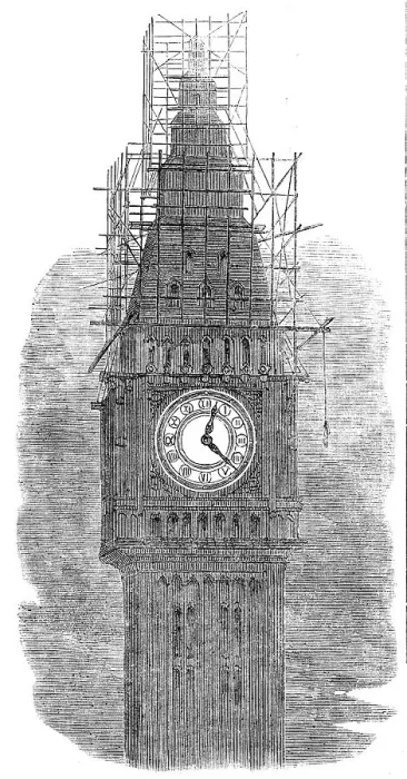 Framed Print : The Great Clock-Dial of the New Houses of Parliament, illuminated, 1856. Creator: Unknown Framed Print : The Great Clock-Dial of the New Houses of Parliament, illuminated, 1856. Creator: Unknown