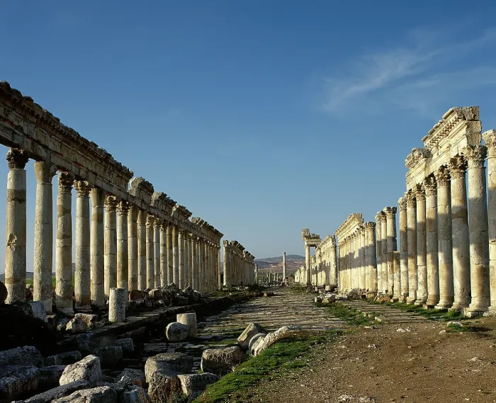 Framed Print : Great Colonnade and Cardo Maximus, Apamea, Syria, 2nd century, (2001). Creator: LTL