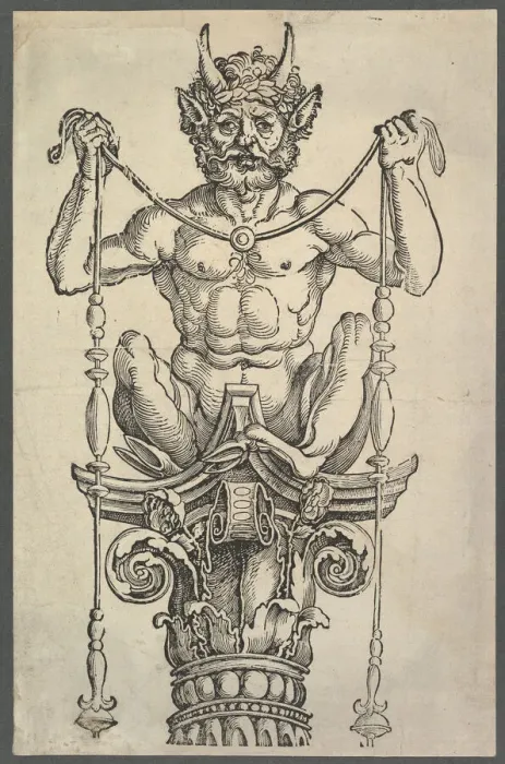 Framed Print : The Great Column (top block), ca. 1517. Creator: Albrecht Durer Framed Print : The Great Column (top block), ca. 1517. Creator: Albrecht Durer