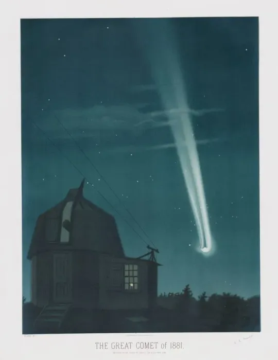Framed Print : The Great Comet of 1881, observed on the Night of June 25-26, at 1h. 30m AM, pub. 1881 Framed Print : The Great Comet of 1881, observed on the Night of June 25-26, at 1h. 30m AM, pub. 1881