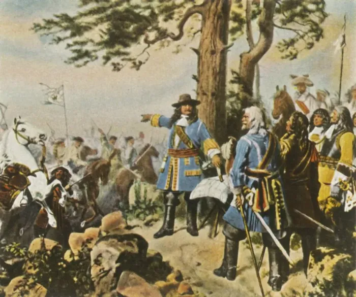 Framed Print : The Great Electors commanders before the Battle of Fehrbellin, 28 June 1675, (1936) Framed Print : The Great Electors commanders before the Battle of Fehrbellin, 28 June 1675, (1936)