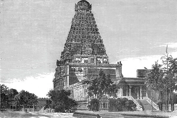 The Great Entrance Gate of the Pagoda of Tanjore; Notes on the Ancient Temples of India, 1875. Creator: Unknown