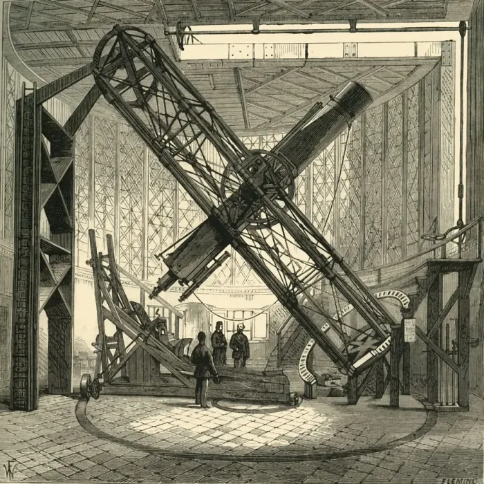 Framed Print : The Great Equatorial Telescope in the Dome, Greenwich Observatory, (c1878). Creator: Unknown Framed Print : The Great Equatorial Telescope in the Dome, Greenwich Observatory, (c1878). Creator: Unknown