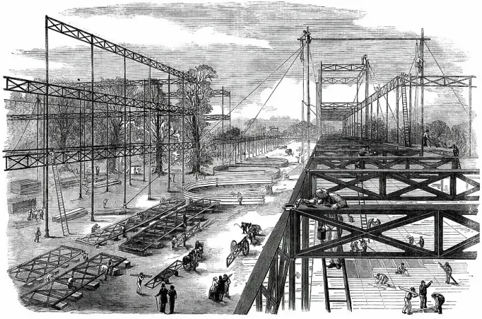Framed Print : The Great Exhibition of 1851 - General View of the Works - (Looking East), 1850. Creator: Unknown Framed Print : The Great Exhibition of 1851 - General View of the Works - (Looking East), 1850. Creator: Unknown