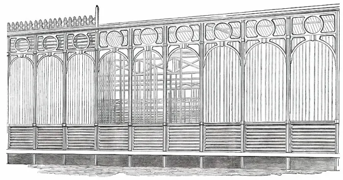 Framed Print : The Great Exhibition Building in Hyde Park - Portion of the South Front, 1850. Creator: Unknown Framed Print : The Great Exhibition Building in Hyde Park - Portion of the South Front, 1850. Creator: Unknown