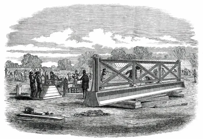 Framed Print : The Great Exhibition Building in Hyde Park - Testing the Girders, 1850. Creator: Unknown Framed Print : The Great Exhibition Building in Hyde Park - Testing the Girders, 1850. Creator: Unknown
