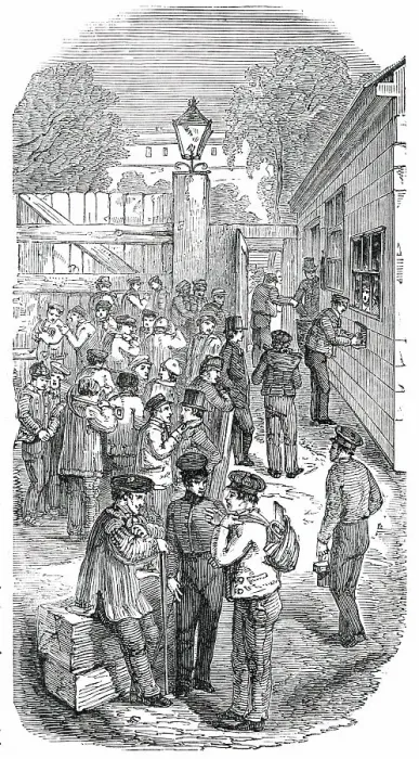 Framed Print : Great Exhibition Building - Paying the Workmen, 1850. Creator: Unknown Framed Print : Great Exhibition Building - Paying the Workmen, 1850. Creator: Unknown