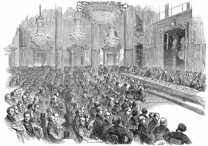 Framed Print : The Great Exhibition of Industry, 1851 - Meeting at the Mansion-House, 1850. Creator: Unknown Framed Print : The Great Exhibition of Industry, 1851 - Meeting at the Mansion-House, 1850. Creator: Unknown