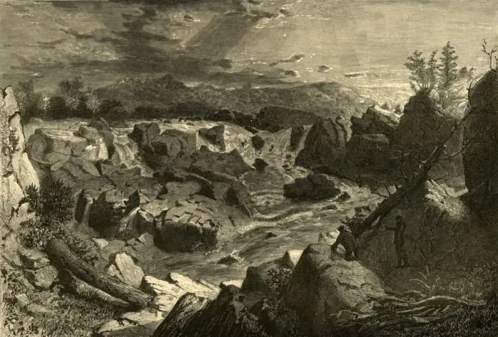 Framed Print : Great Falls of the Potomac, 1874. Creator: Alfred Harral Framed Print : Great Falls of the Potomac, 1874. Creator: Alfred Harral