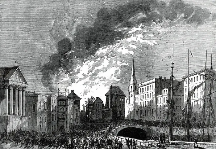 Framed Print : Great Fire at Bristol, 1876. Creator: Unknown Framed Print : Great Fire at Bristol, 1876. Creator: Unknown