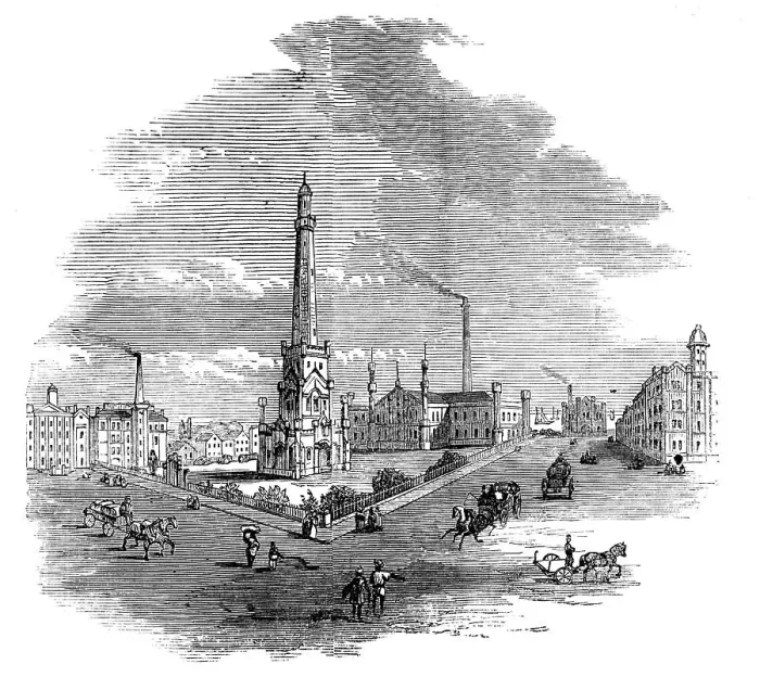 Framed Print : The Great Fire at Chicago: the Waterworks, 1871. Creator: Unknown Framed Print : The Great Fire at Chicago: the Waterworks, 1871. Creator: Unknown