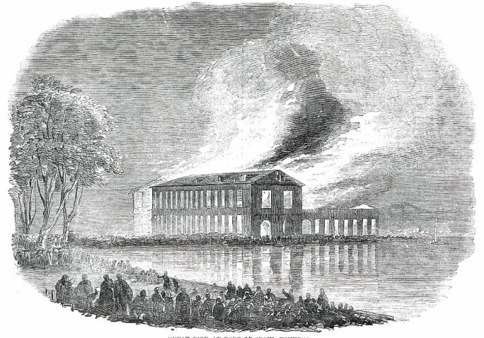 Framed Print : Great Fire at Port-of-Spain, Trinidad, 1850. Creator: Unknown Framed Print : Great Fire at Port-of-Spain, Trinidad, 1850. Creator: Unknown