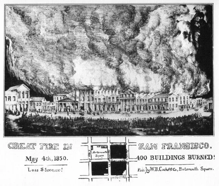 Framed Print : The great fire in San Francisco, California, 1850 (1937) Framed Print : The great fire in San Francisco, California, 1850 (1937)