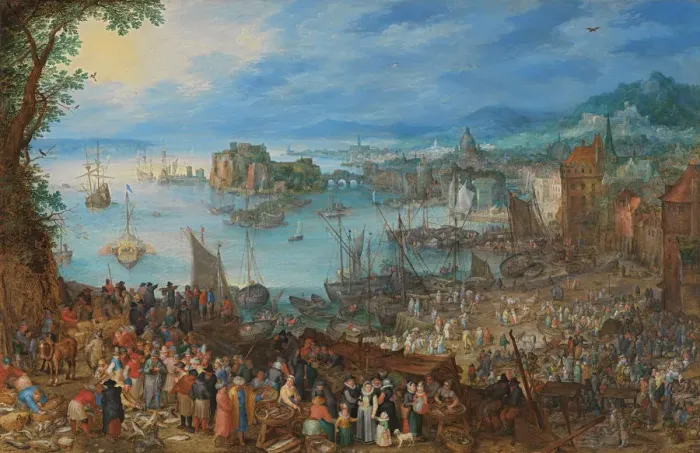 Framed Print : Great Fish Market, 1603 Framed Print : Great Fish Market, 1603
