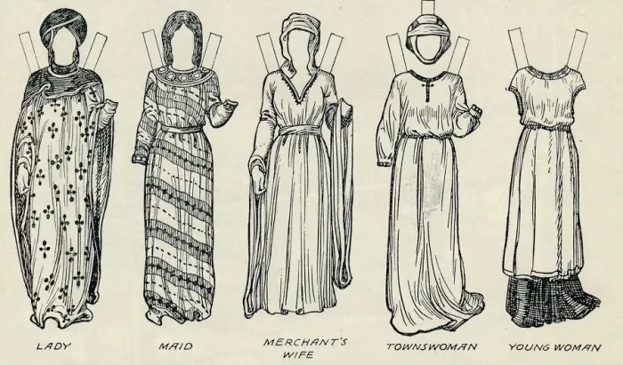 Framed Print : The Great Gallery of British Costume: Varied Dresses Worn in Norman Times, c1934 Framed Print : The Great Gallery of British Costume: Varied Dresses Worn in Norman Times, c1934