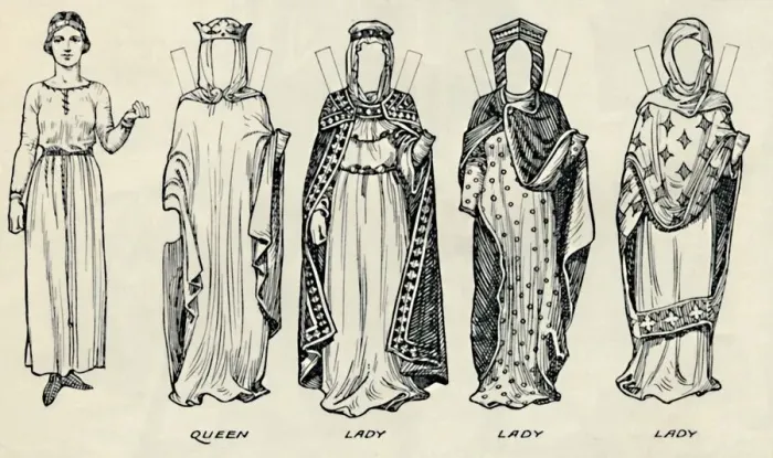 Framed Print : The Great Gallery of British Costume: Varied Dresses Worn in Norman Times, c1934 Framed Print : The Great Gallery of British Costume: Varied Dresses Worn in Norman Times, c1934