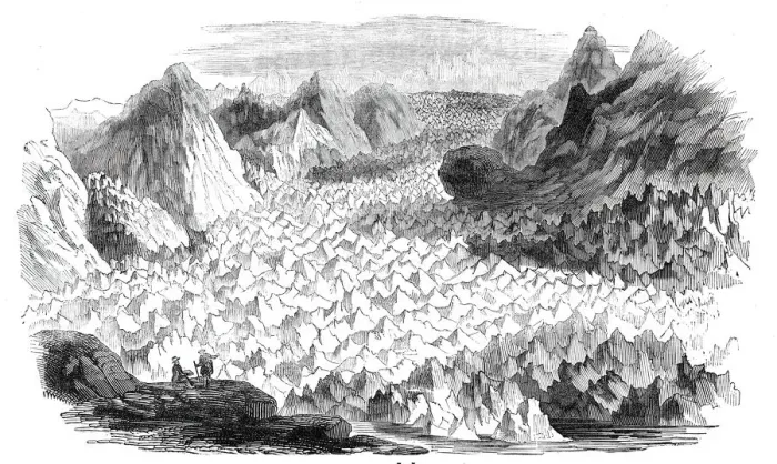 Framed Print : The great glacier of Lauteraar, 1844. Creator: Unknown Framed Print : The great glacier of Lauteraar, 1844. Creator: Unknown