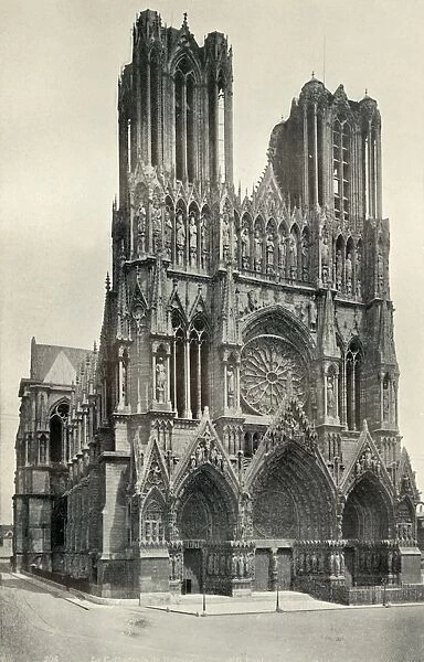 A Great Gothic Building: The Cathedral at Rheims, Built in the 13th and 14th Centuries, c1930